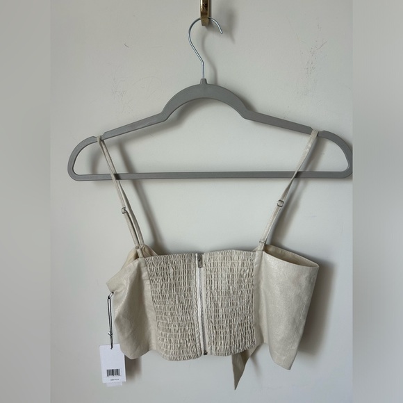 Jason Wu Gold Cream Bow Crop Top with Wide Leg Pant Set - Picture 5 of 9